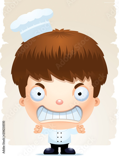 Angry Cartoon Boy Chef