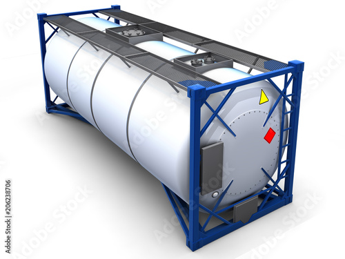 3d illustration tank container isolated.