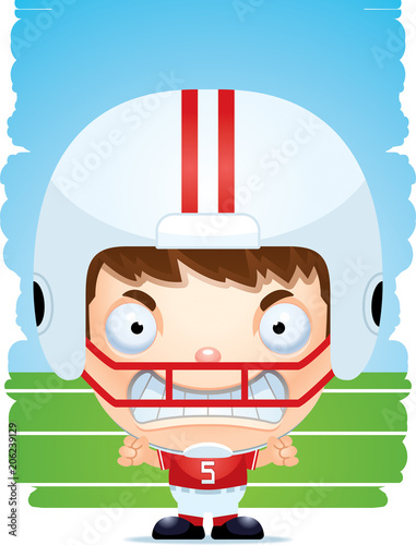 Angry Cartoon Boy Football Player