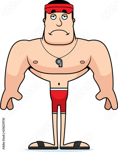 Cartoon Sad Lifeguard