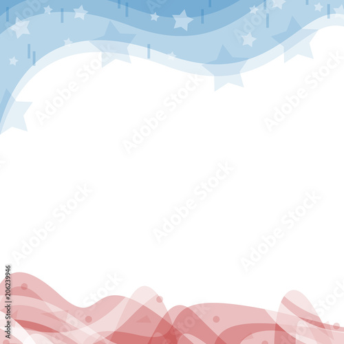 A header footer illustration of United States Patriotic background in flag colors with a blank white space