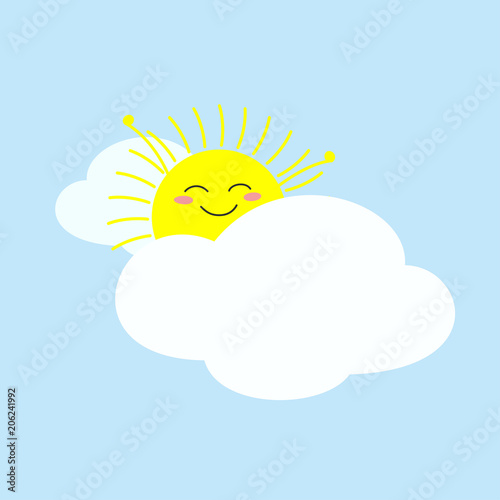 Happy sun just woke up and stretching