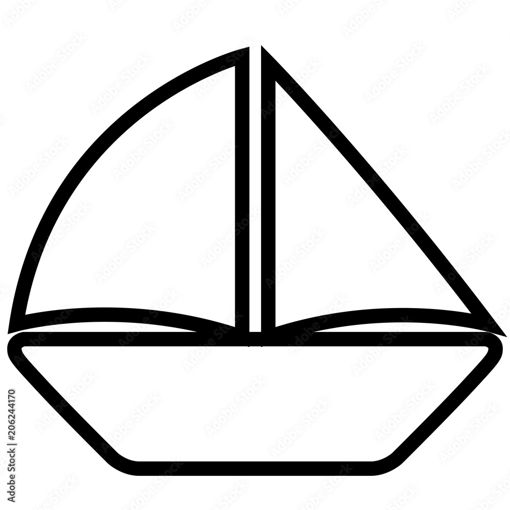 Isoalted sailboat icon Isoalted sailboat icon
