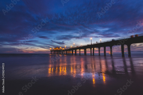 Gorgeous Manhattan Beach Pier After Sunset © Andy Konieczny