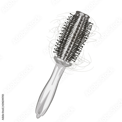 Brush Hair loss. Vector illustration