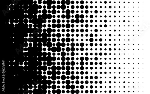 Halftone gradient with randomized dots Speed abstract pattern Isolated object on white background vector illustration