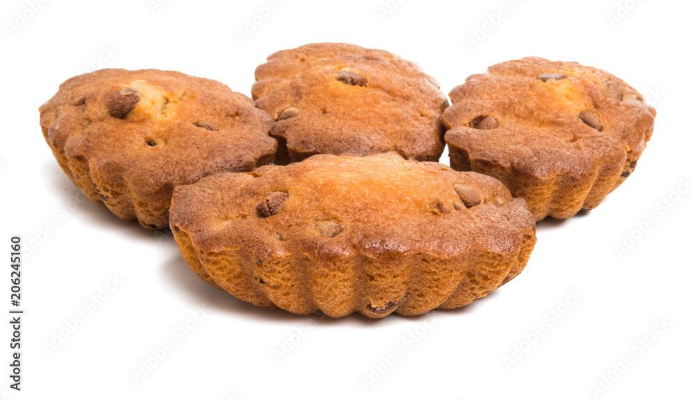 cupcake with chocolate drops isolated cupcake with chocolate drops isolated