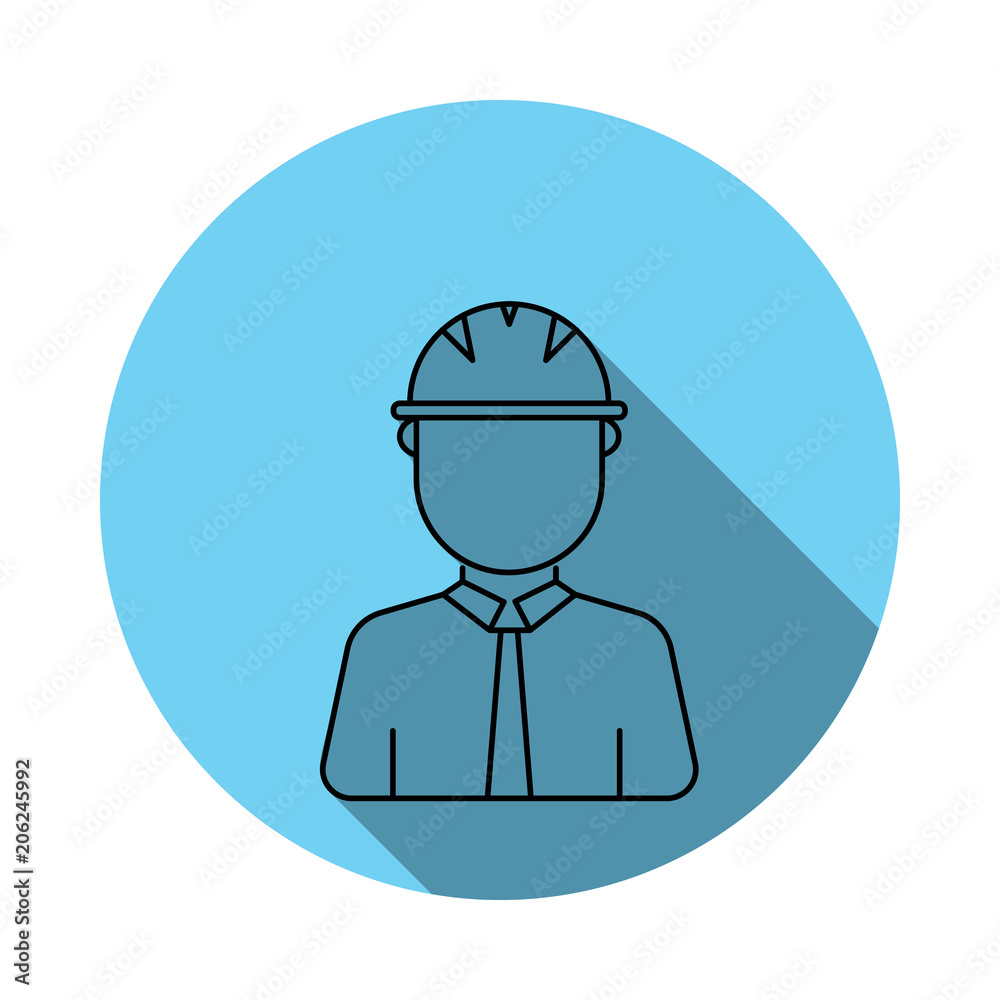 Construction Worker avatar Icon. Elements of avatar in flat blue colored icon. Premium quality graphic design icon. Simple icon for websites, web design, mobile app, info graphics Construction Worker avatar Icon. Elements of avatar in flat blue colored icon. Premium quality graphic design icon. Simple icon for websites, web design, mobile app, info graphics