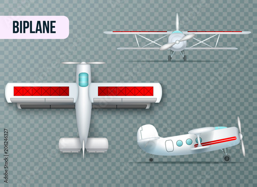 Airplane Views Set Transparent Realistic 