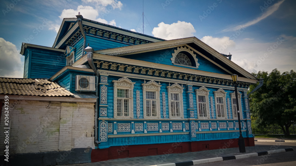 Exterior view to museum of samovar, Gorodets, Russia
