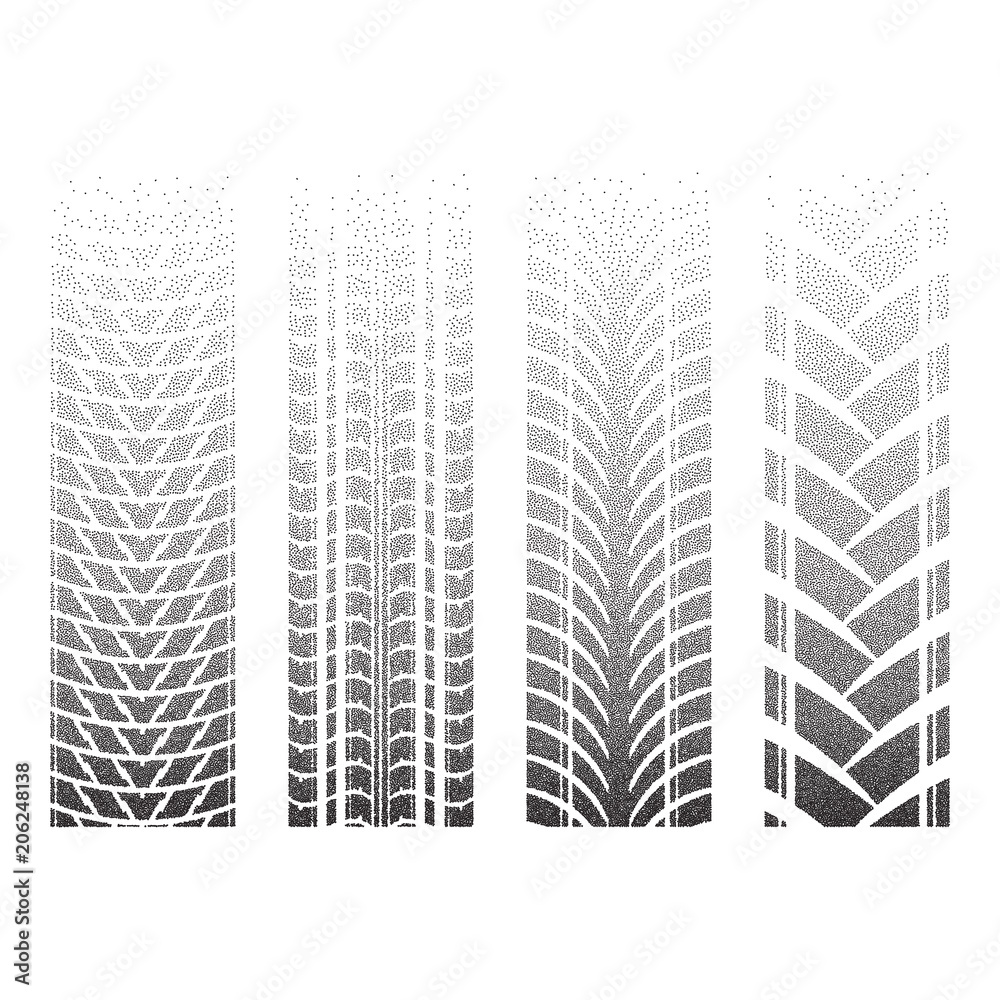 Fototapeta premium Dotted tire tracks 8