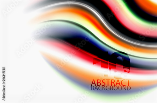 Rainbow color waves, vector blurred abstract background