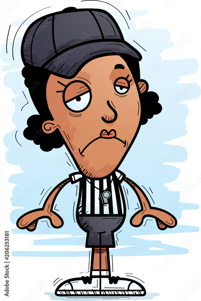 Sad Cartoon Black Woman Referee Sad Cartoon Black Woman Referee