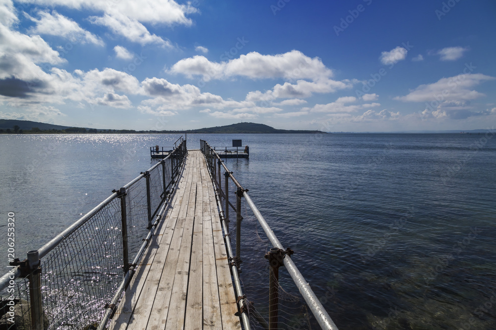 Fishing pier in the sea Fishing pier in the sea