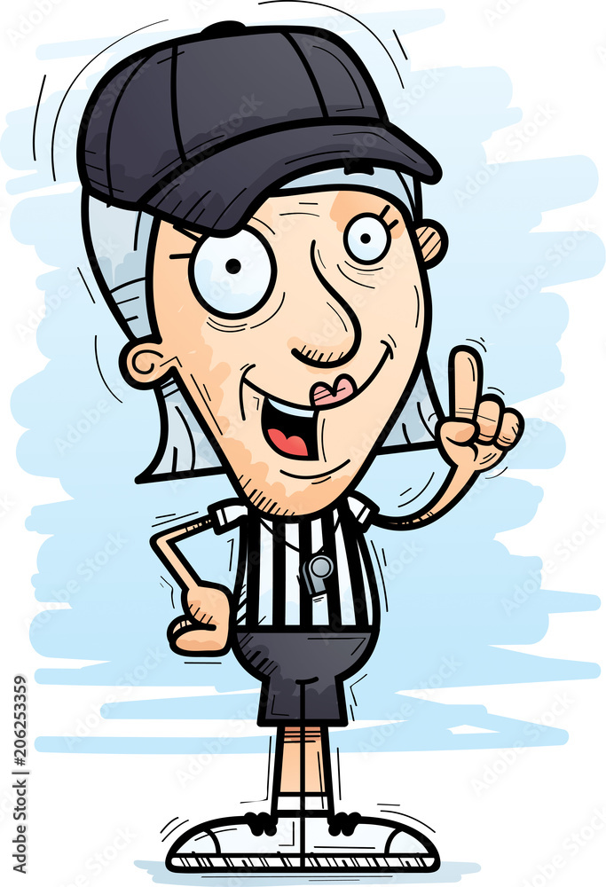 Cartoon Senior Referee Talking