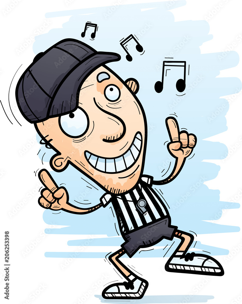 Cartoon Senior Referee Dancing