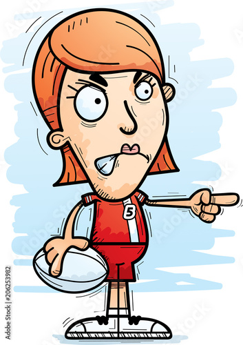 Angry Cartoon Rugby Player