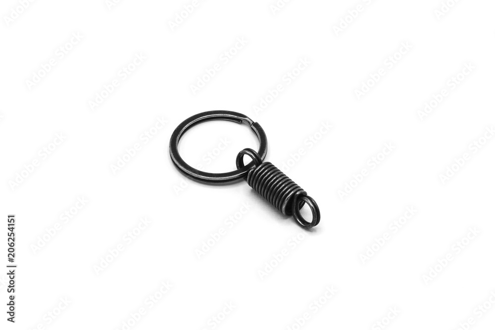 old metal key chain isolated on white background old metal key chain isolated on white background