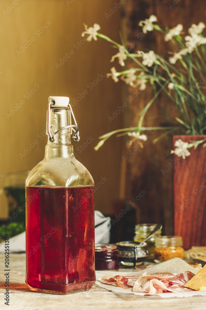 liqueur in a glass on a wooden table (wine) - (celebration) - drink cuisine. Food background liqueur in a glass on a wooden table (wine) - (celebration) - drink cuisine. Food background