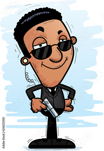Confident Cartoon Black Agent