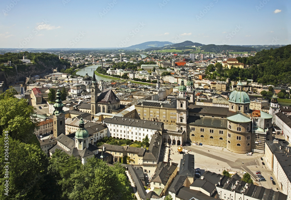 Panoramic view of Salzburg. Austria