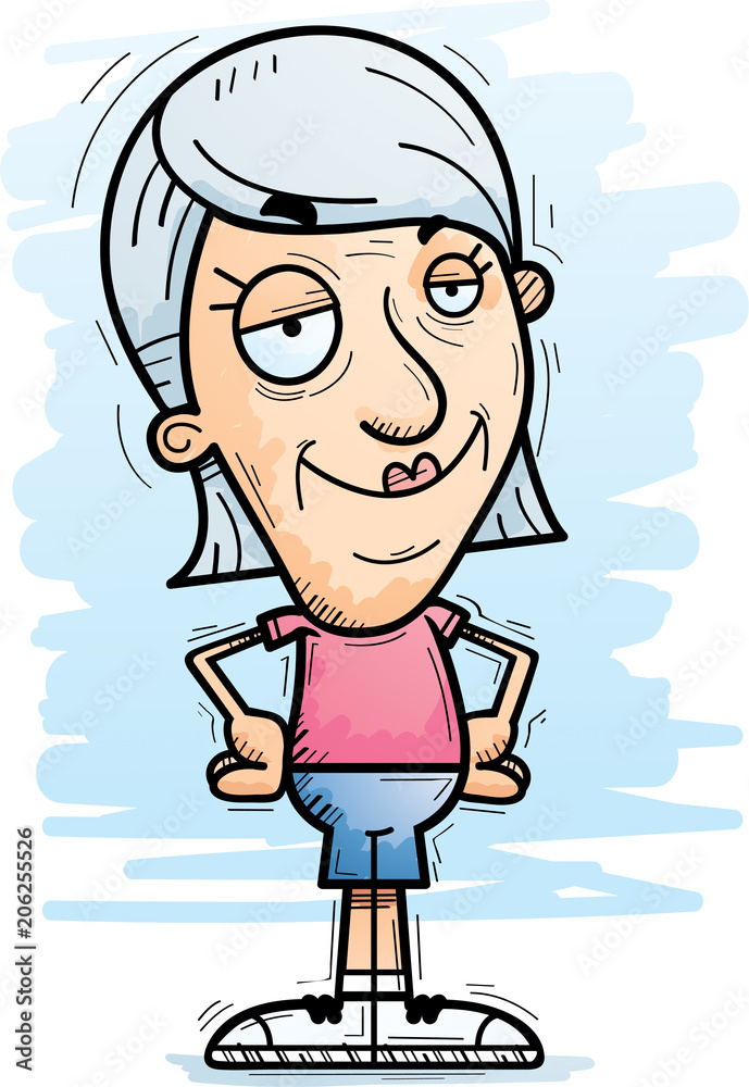 Confident Cartoon Senior Citizen