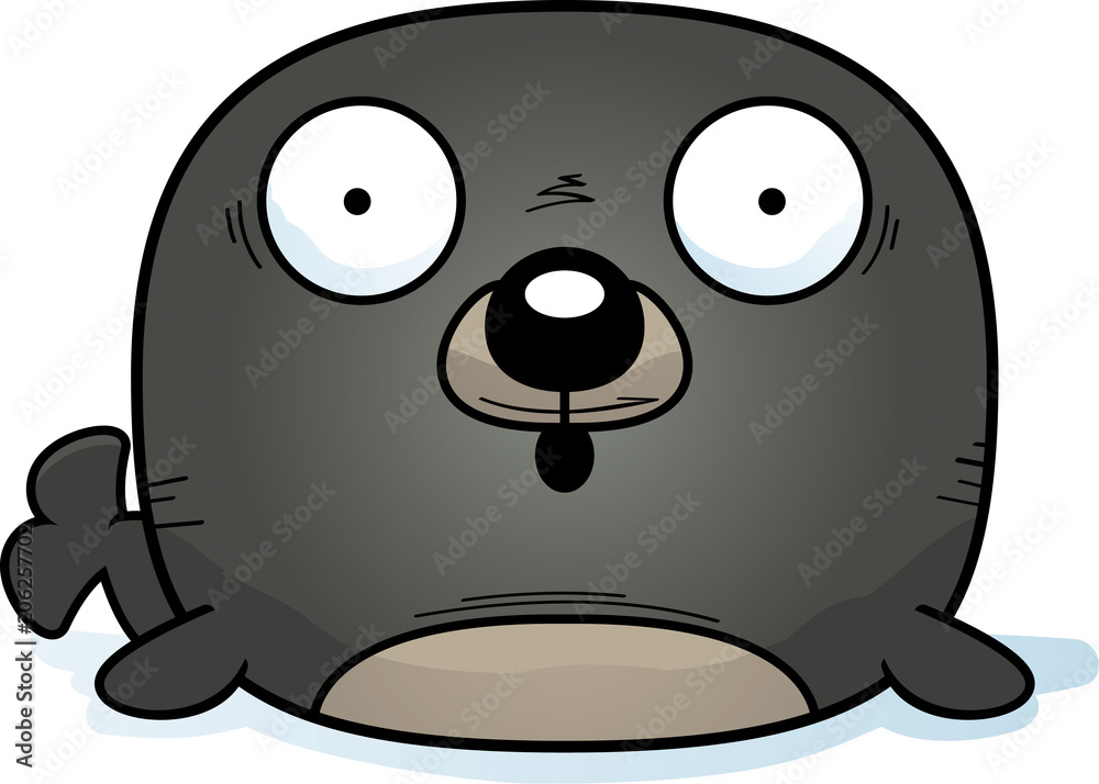 Fototapeta premium Surprised Cartoon Seal