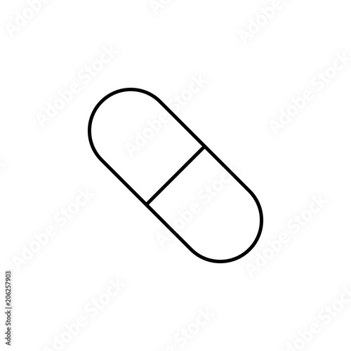 pill line icon. Element of simple medicine icon for mobile concept and web apps. Thin line pill icon can be used for web and mobile