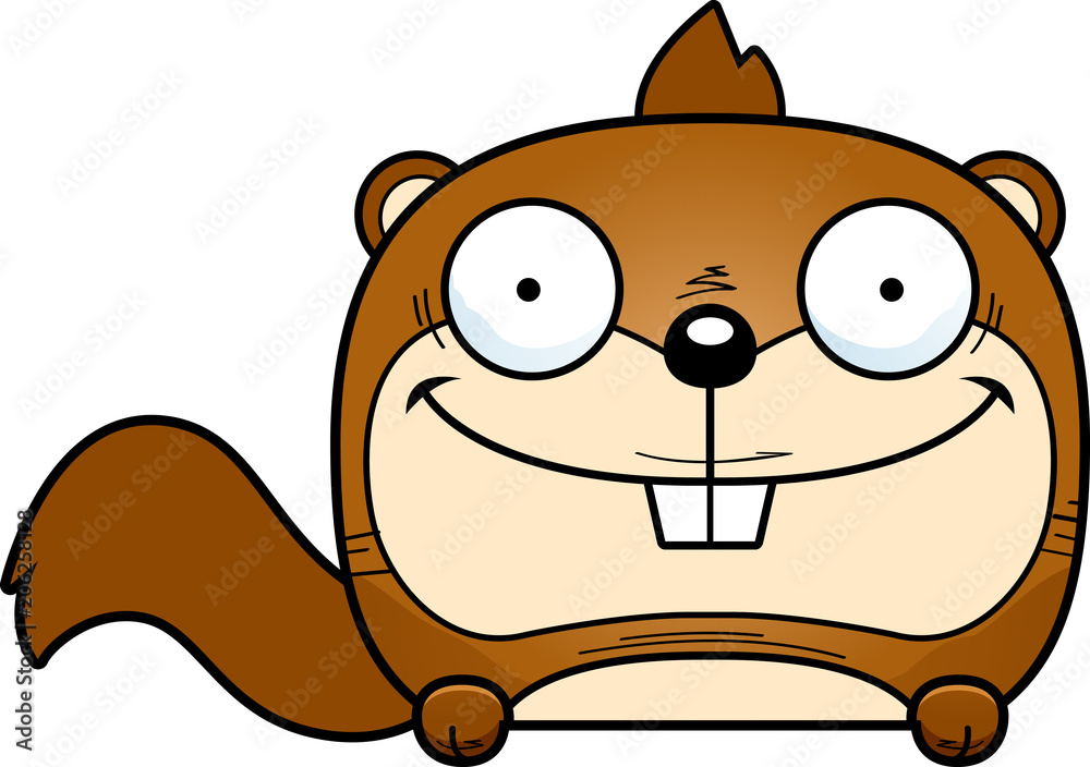 Fototapeta premium Cartoon Squirrel Peeking