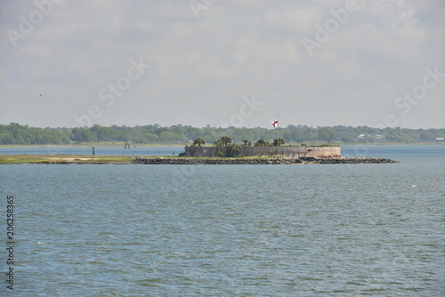 An old island fortress in the Charleston Channel in South Carolina. 