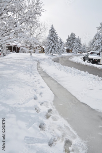 Winter Roads in a Suburban Neighborhoold © Sarah