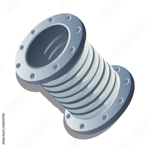 The inductance coil isolated on white background. Vector illustration.