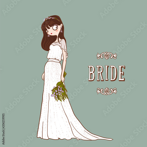 Beautiful bride in wedding dress