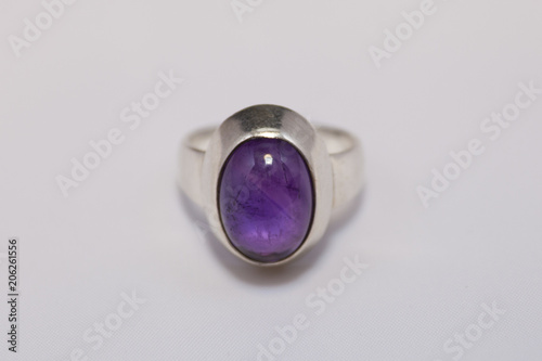 silver ring with amethyst