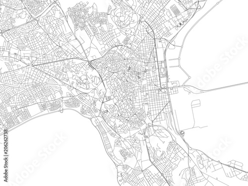 Strade di Tunisi, cartina della città, capitale, Tunisia. Stradario. Africa photo