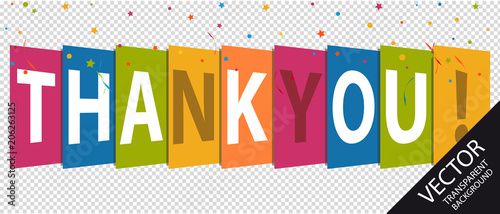 Thank You - Colorful Vector Illustration - Isolated On Transparent Background