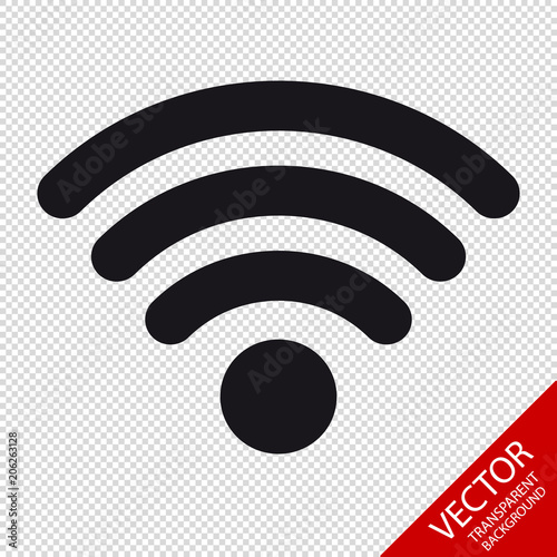 Wifi Wireless Wlan Internet Signal Flat Icon For Apps Or Websites - Isolated On Transparent Background