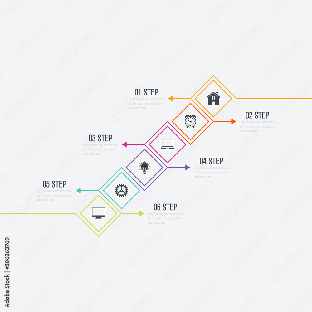 Vector illustration infographics six options Vector illustration infographics six options