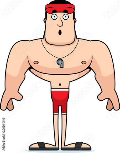 Cartoon Surprised Lifeguard