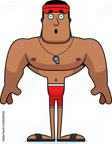 Cartoon Surprised Lifeguard