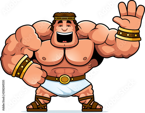 Cartoon Hercules Waving