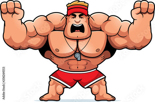 Cartoon Lifeguard Angry