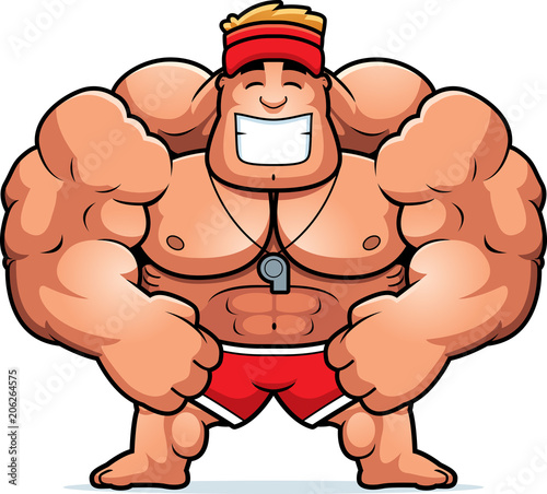 Cartoon Lifeguard Smiling