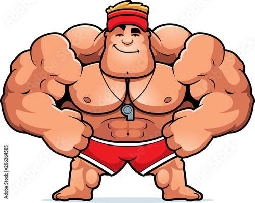 Cartoon Lifeguard Confident