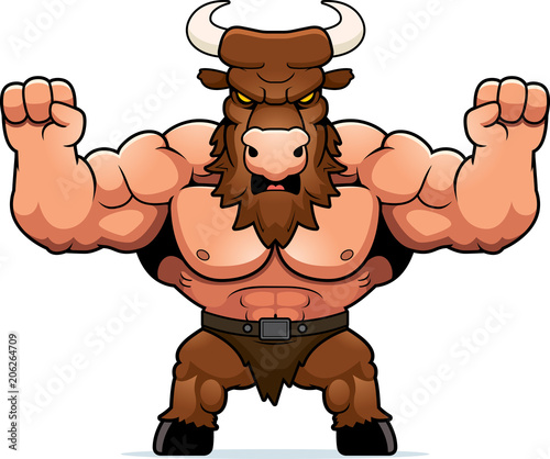 Cartoon Minotaur Angry