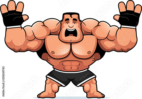 Cartoon MMA Fighter Scared