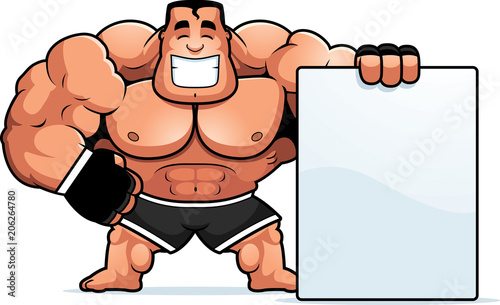 Cartoon MMA Fighter Sign