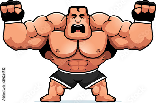 Cartoon MMA Fighter Angry