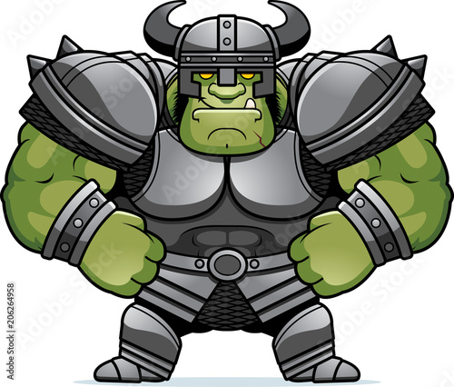 Cartoon Orc Warrior Confident
