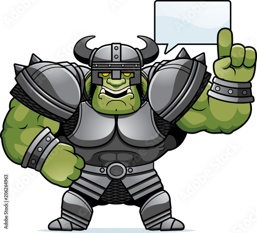 Cartoon Orc Warrior Talking
